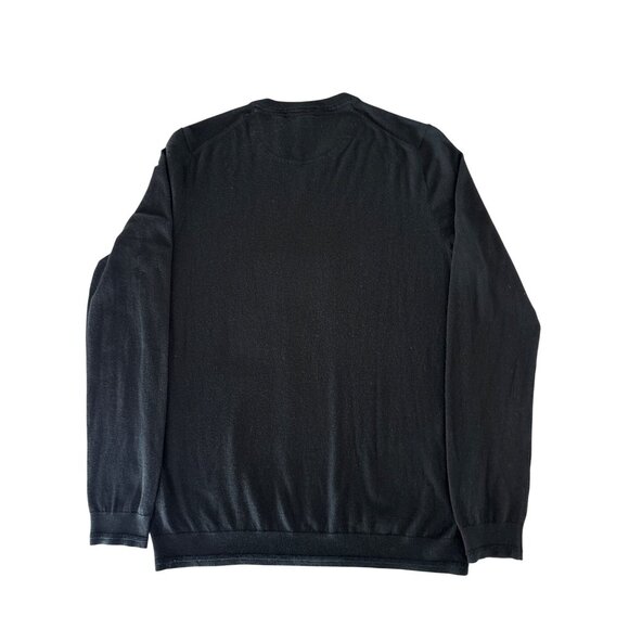 Ted Baker Mens Sweater Size 5 TALL XL Black Silk Cashmere Blend V Neck Long Slee - Picture 9 of 9
